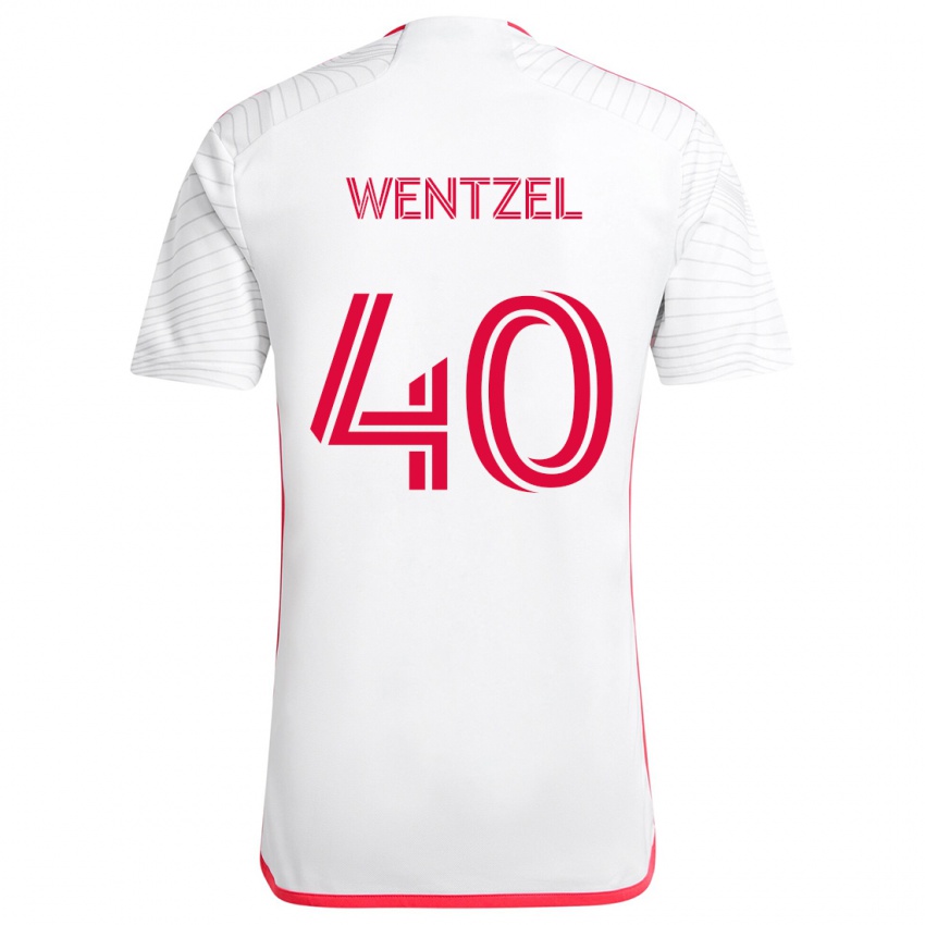 Niño Camiseta Michael Wentzel #40 Blanco Rojo 2ª Equipación 2024/25 La Camisa Argentina