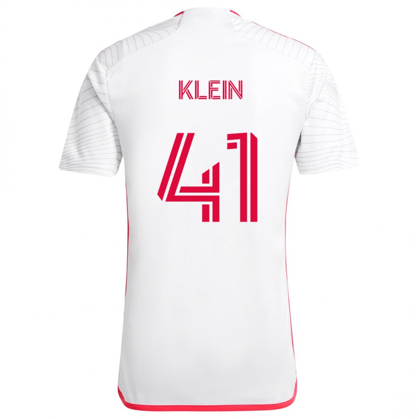 Niño Camiseta Johnny Klein #41 Blanco Rojo 2ª Equipación 2024/25 La Camisa Argentina