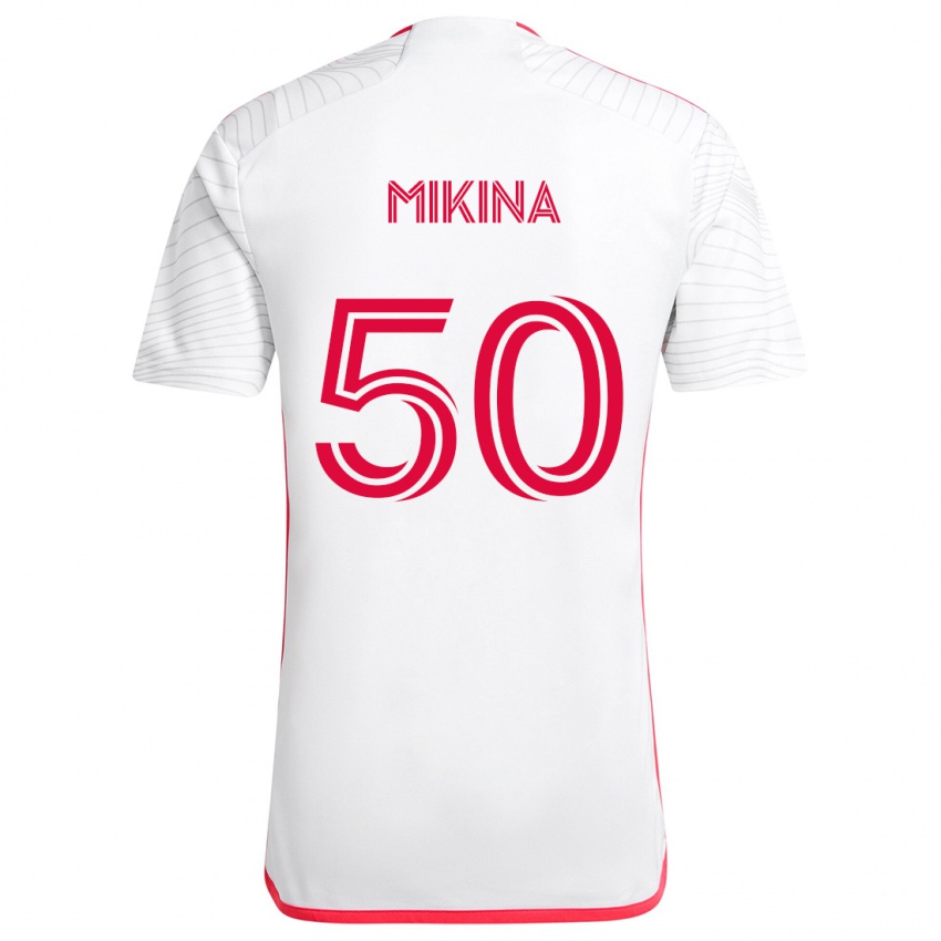 Niño Camiseta Gabriel Mikina #50 Blanco Rojo 2ª Equipación 2024/25 La Camisa Argentina