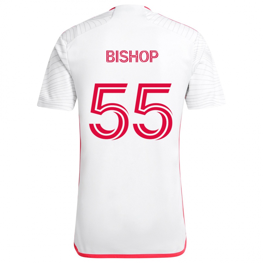 Niño Camiseta Nick Bishop #55 Blanco Rojo 2ª Equipación 2024/25 La Camisa Argentina