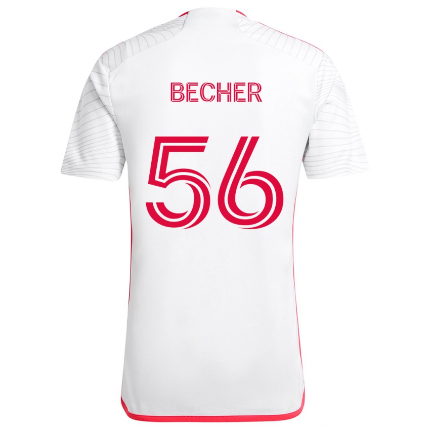 Niño Camiseta Ryan Becher #56 Blanco Rojo 2ª Equipación 2024/25 La Camisa Argentina