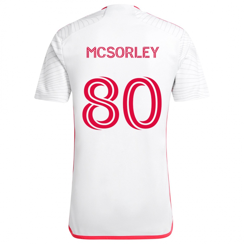 Niño Camiseta Brendan Mcsorley #80 Blanco Rojo 2ª Equipación 2024/25 La Camisa Argentina