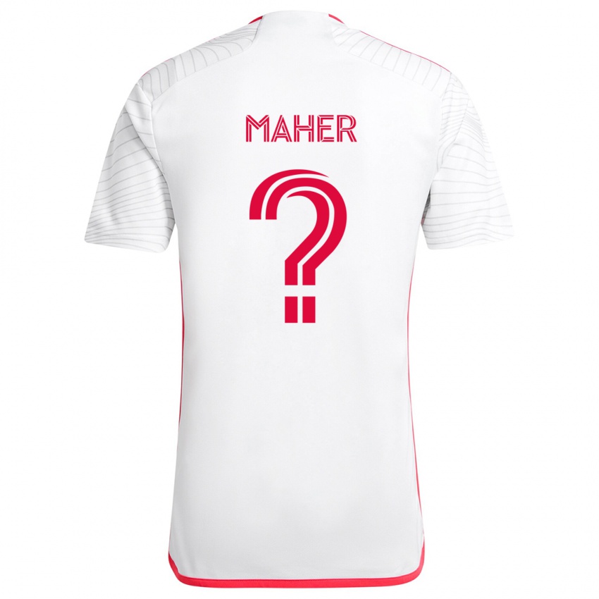 Niño Camiseta Josh Maher #0 Blanco Rojo 2ª Equipación 2024/25 La Camisa Argentina