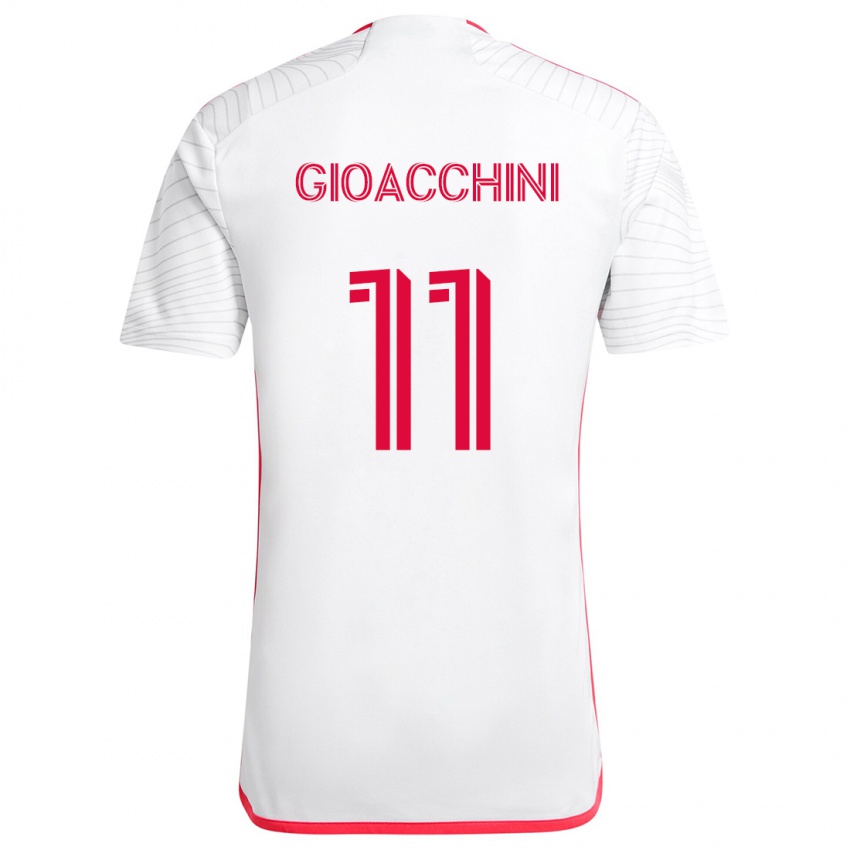 Niño Camiseta Nicholas Gioacchini #11 Blanco Rojo 2ª Equipación 2024/25 La Camisa Argentina