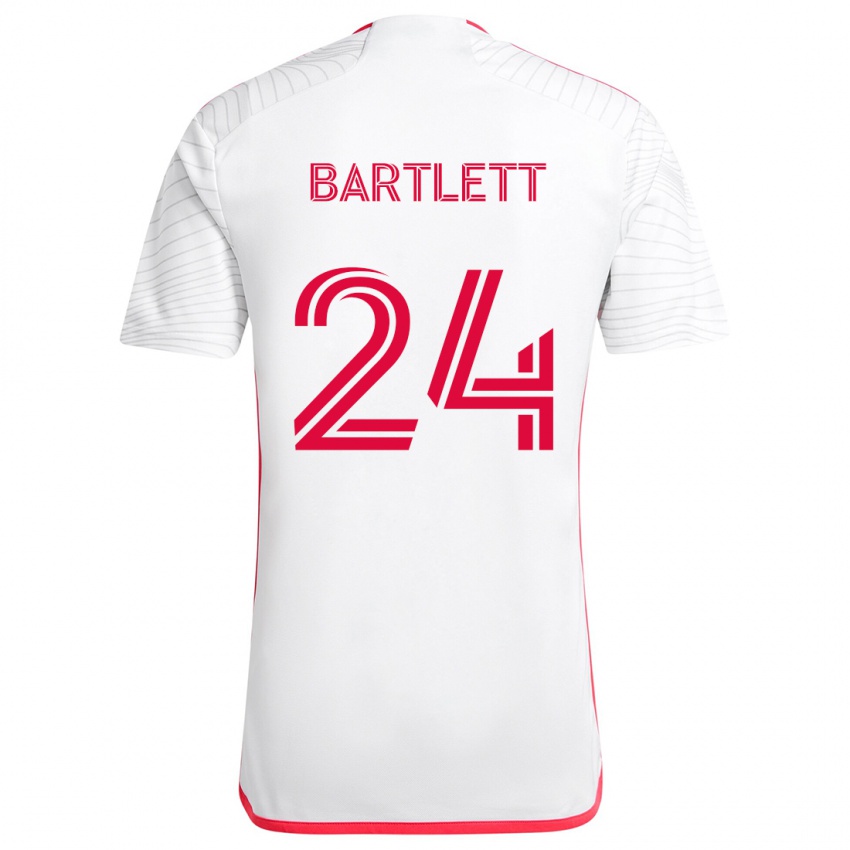 Niño Camiseta Lucas Bartlett #24 Blanco Rojo 2ª Equipación 2024/25 La Camisa Argentina