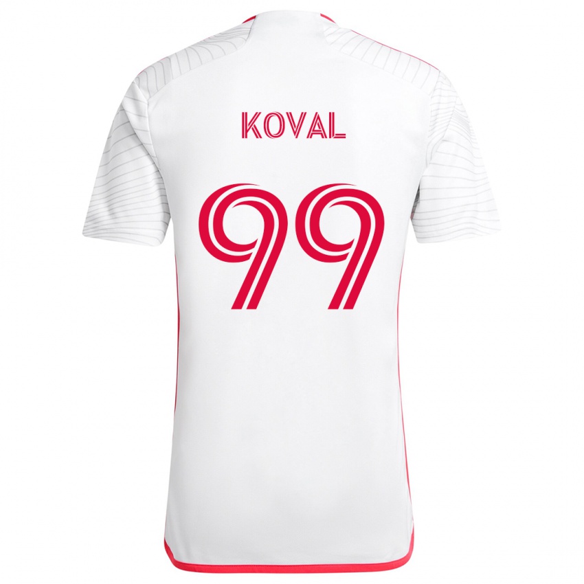 Niño Camiseta Stanislav Koval #99 Blanco Rojo 2ª Equipación 2024/25 La Camisa Argentina