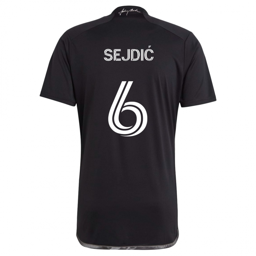 Niño Camiseta Amar Sejdić #6 Negro 2ª Equipación 2024/25 La Camisa Argentina