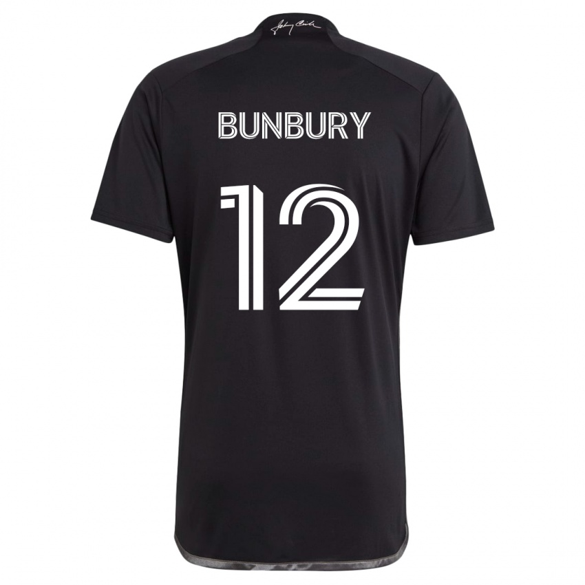 Niño Camiseta Teal Bunbury #12 Negro 2ª Equipación 2024/25 La Camisa Argentina