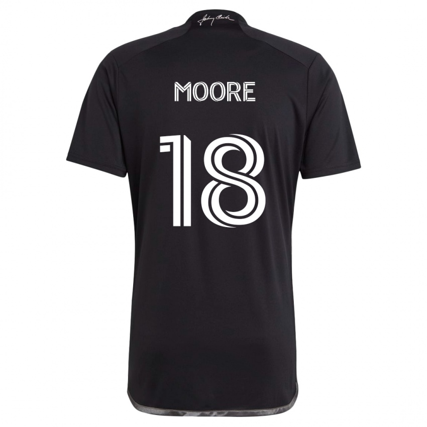 Niño Camiseta Shaq Moore #18 Negro 2ª Equipación 2024/25 La Camisa Argentina