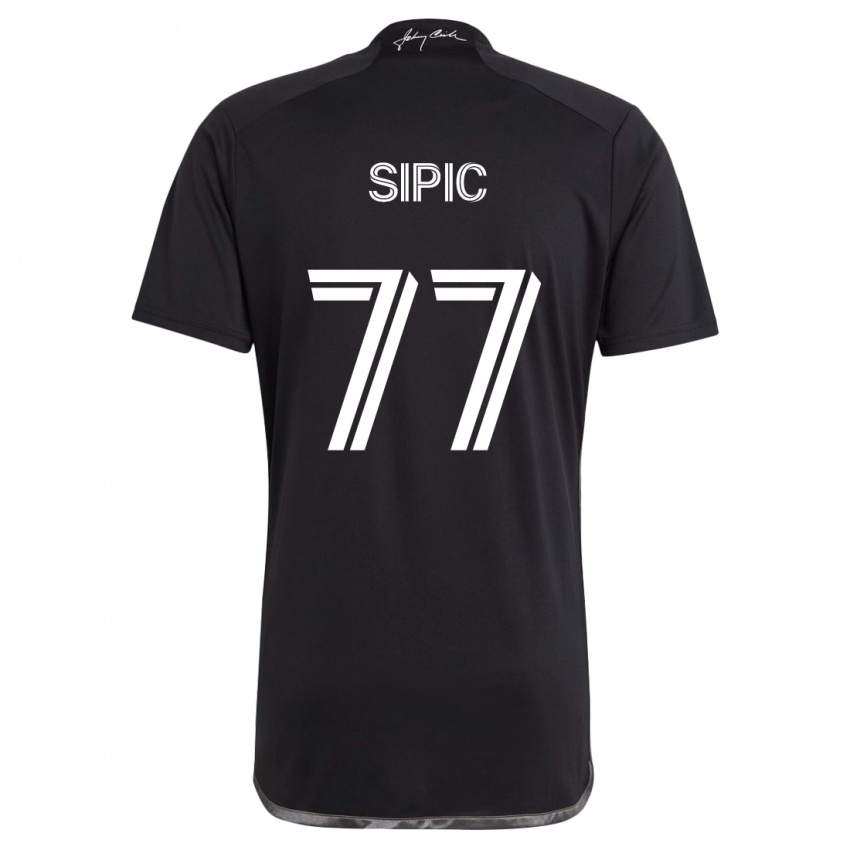 Niño Camiseta Adem Sipić #77 Negro 2ª Equipación 2024/25 La Camisa Argentina