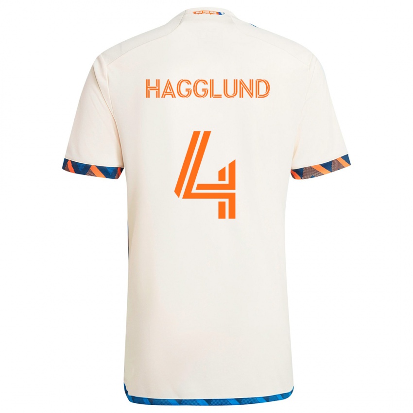 Niño Camiseta Nick Hagglund #4 Blanco Naranja 2ª Equipación 2024/25 La Camisa Argentina