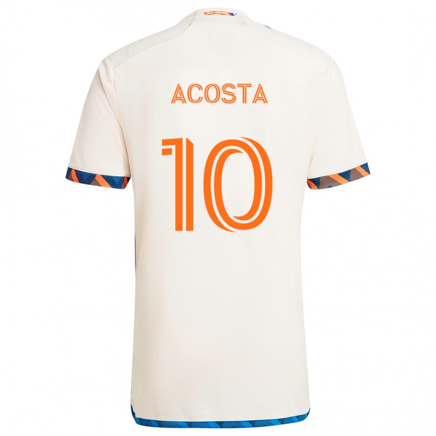 Niño Camiseta Luciano Acosta #10 Blanco Naranja 2ª Equipación 2024/25 La Camisa Argentina