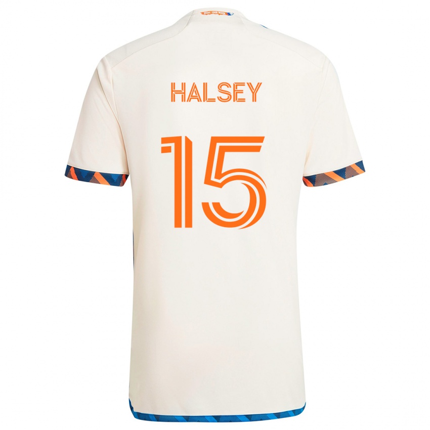 Niño Camiseta Bret Halsey #15 Blanco Naranja 2ª Equipación 2024/25 La Camisa Argentina