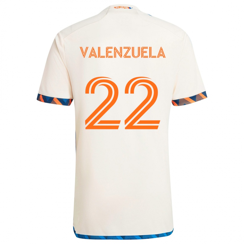 Niño Camiseta Gerardo Valenzuela #22 Blanco Naranja 2ª Equipación 2024/25 La Camisa Argentina