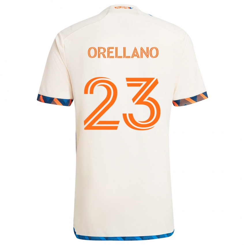 Niño Camiseta Luca Orellano #23 Blanco Naranja 2ª Equipación 2024/25 La Camisa Argentina