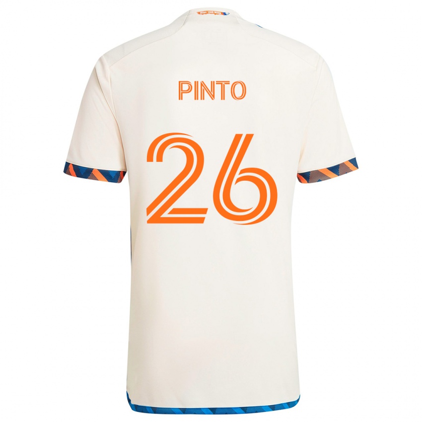 Niño Camiseta Malik Pinto #26 Blanco Naranja 2ª Equipación 2024/25 La Camisa Argentina