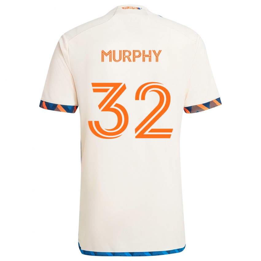 Niño Camiseta Ian Murphy #32 Blanco Naranja 2ª Equipación 2024/25 La Camisa Argentina