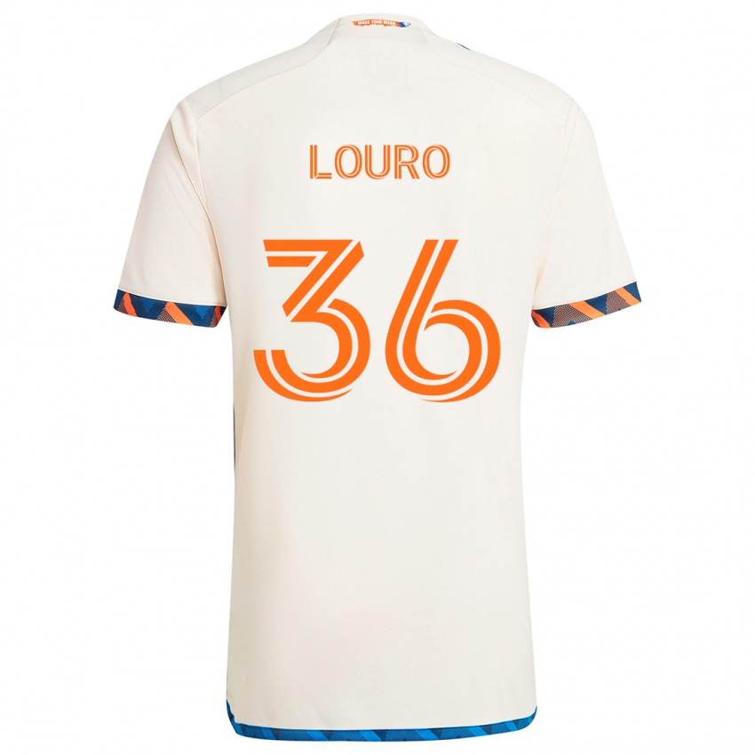 Niño Camiseta Evan Louro #36 Blanco Naranja 2ª Equipación 2024/25 La Camisa Argentina