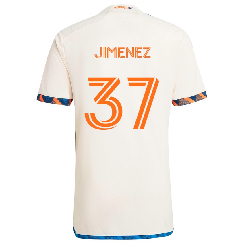 Niño Camiseta Stiven Jimenez #37 Blanco Naranja 2ª Equipación 2024/25 La Camisa Argentina