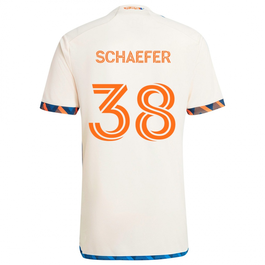 Niño Camiseta Brian Schaefer #38 Blanco Naranja 2ª Equipación 2024/25 La Camisa Argentina