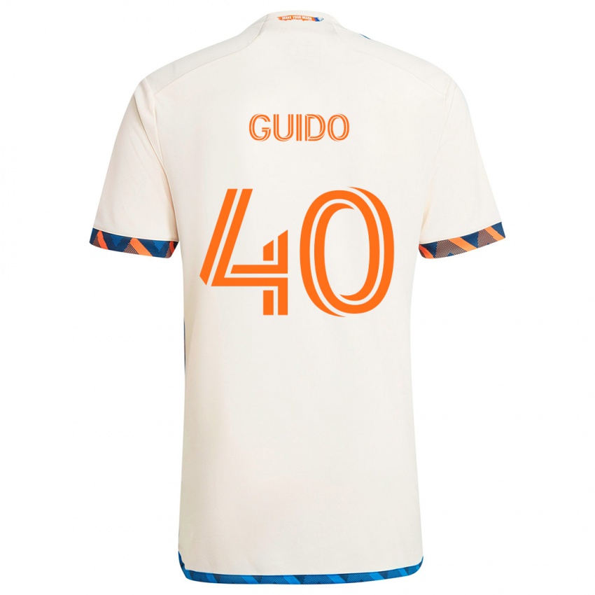 Niño Camiseta Alejandro Guido #40 Blanco Naranja 2ª Equipación 2024/25 La Camisa Argentina