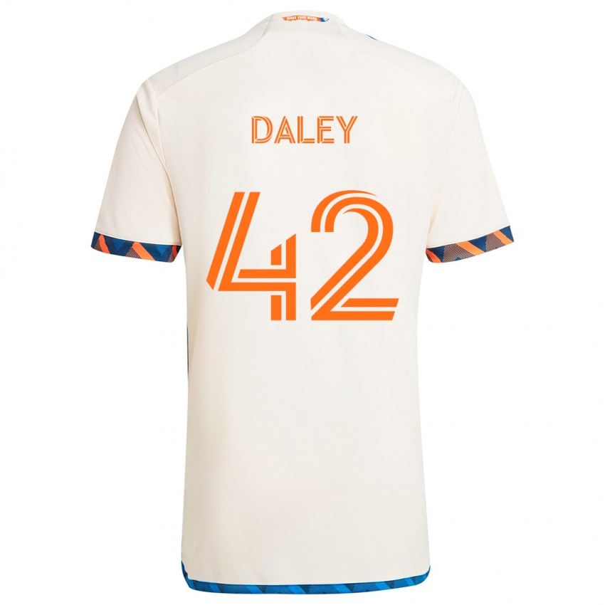 Niño Camiseta Amir Daley #42 Blanco Naranja 2ª Equipación 2024/25 La Camisa Argentina