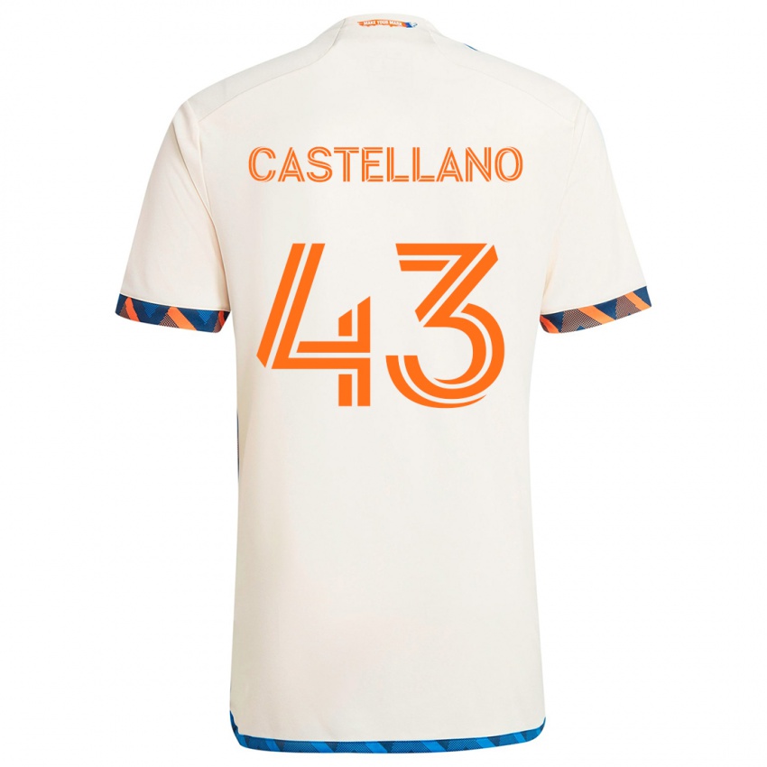 Niño Camiseta Jesús Castellano #43 Blanco Naranja 2ª Equipación 2024/25 La Camisa Argentina