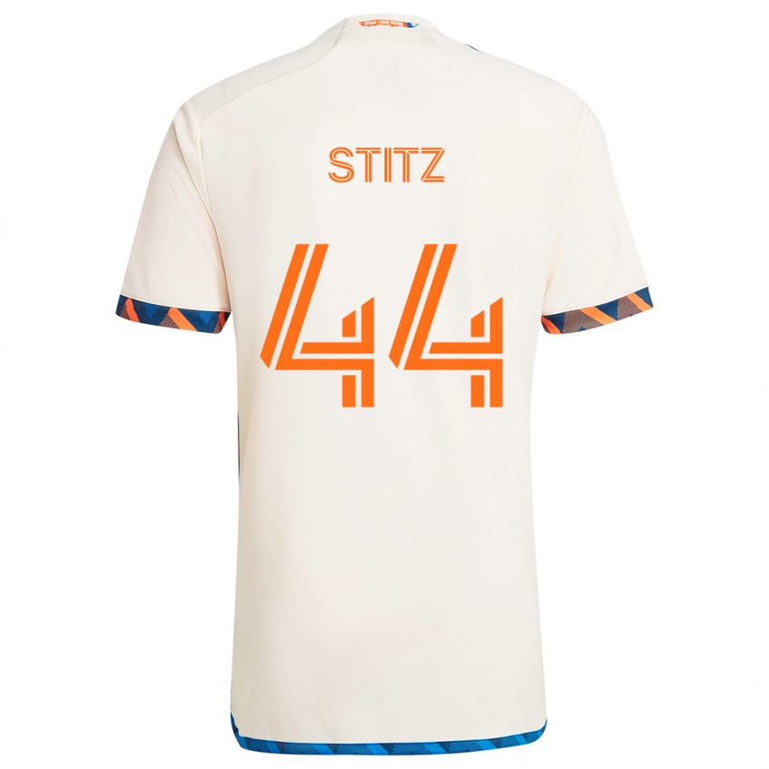 Niño Camiseta Ben Stitz #44 Blanco Naranja 2ª Equipación 2024/25 La Camisa Argentina