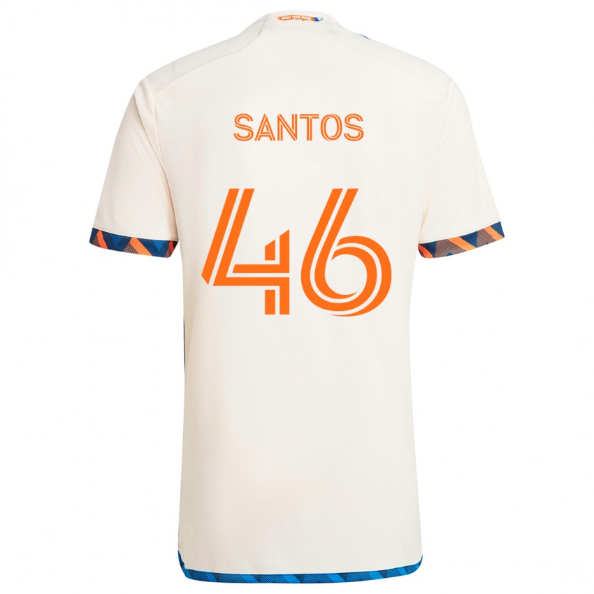 Niño Camiseta Guilherme Santos #46 Blanco Naranja 2ª Equipación 2024/25 La Camisa Argentina