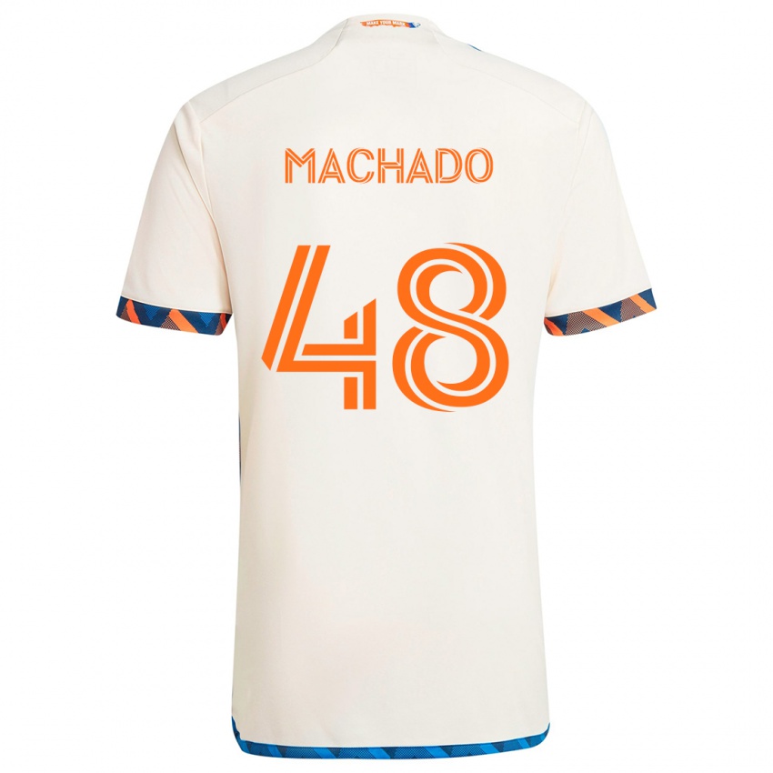 Niño Camiseta Juan Machado #48 Blanco Naranja 2ª Equipación 2024/25 La Camisa Argentina