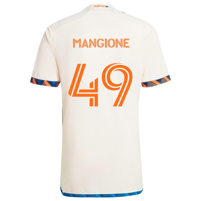 Niño Camiseta Peter Mangione #49 Blanco Naranja 2ª Equipación 2024/25 La Camisa Argentina