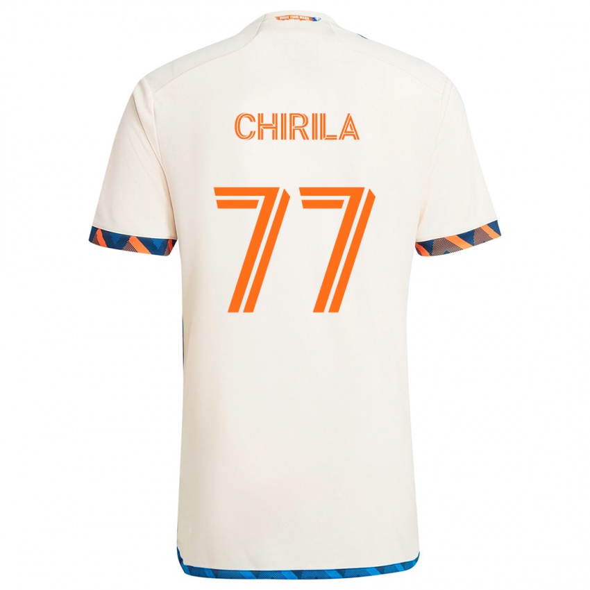 Niño Camiseta Stefan Chirila #77 Blanco Naranja 2ª Equipación 2024/25 La Camisa Argentina