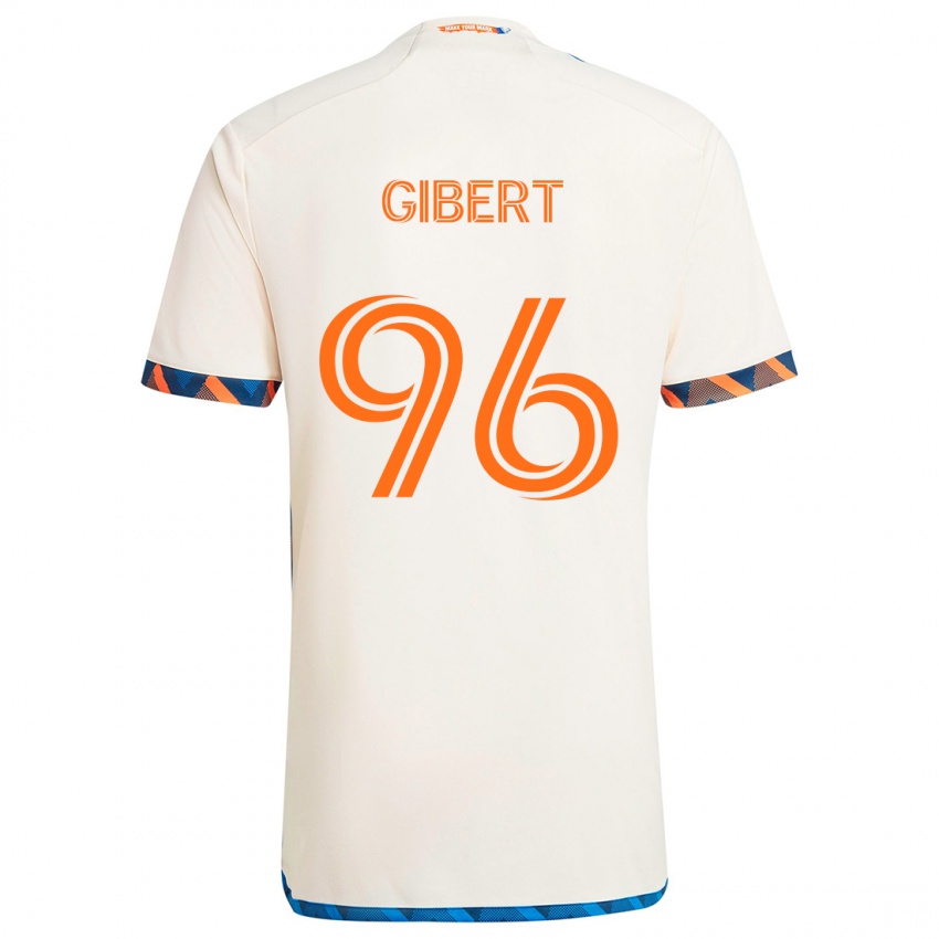 Niño Camiseta Gaël Gibert #96 Blanco Naranja 2ª Equipación 2024/25 La Camisa Argentina