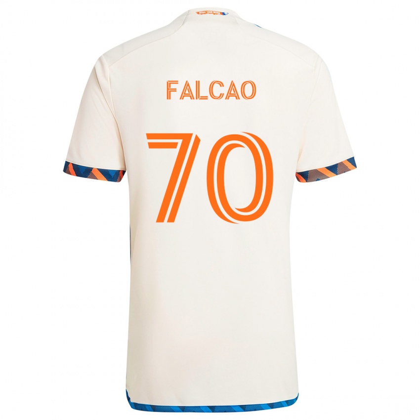 Niño Camiseta Kiano Falcao #70 Blanco Naranja 2ª Equipación 2024/25 La Camisa Argentina