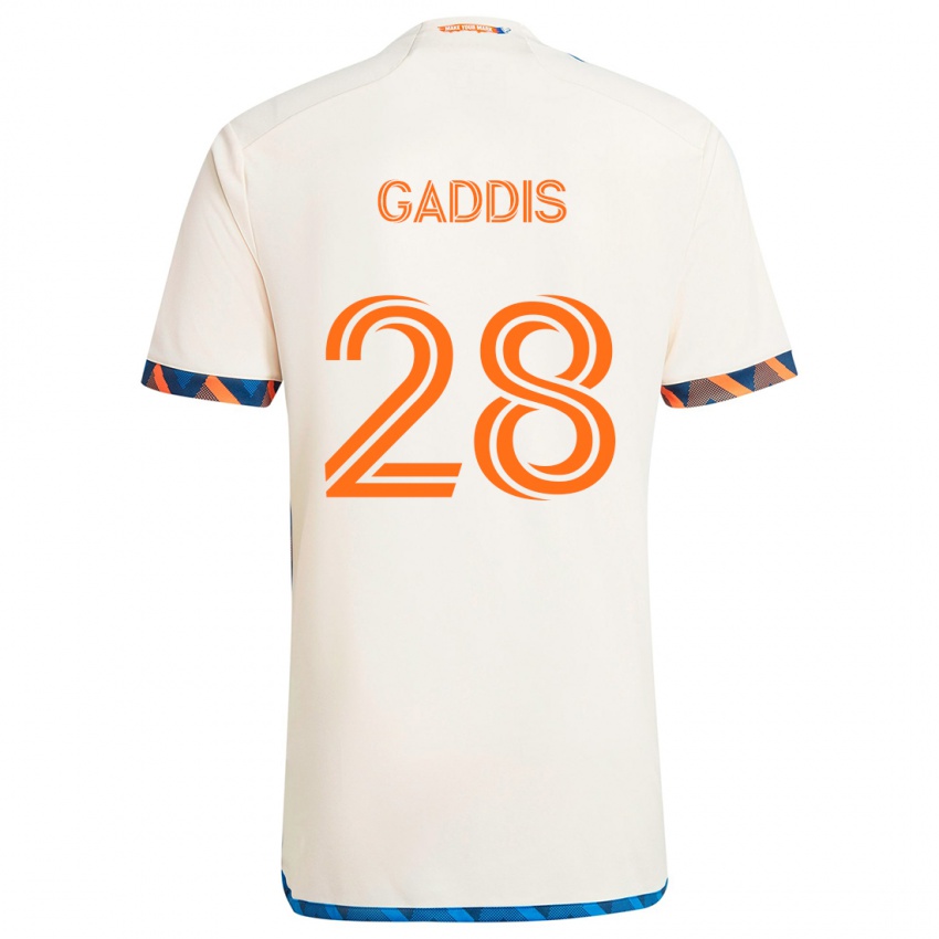 Niño Camiseta Raymon Gaddis #28 Blanco Naranja 2ª Equipación 2024/25 La Camisa Argentina