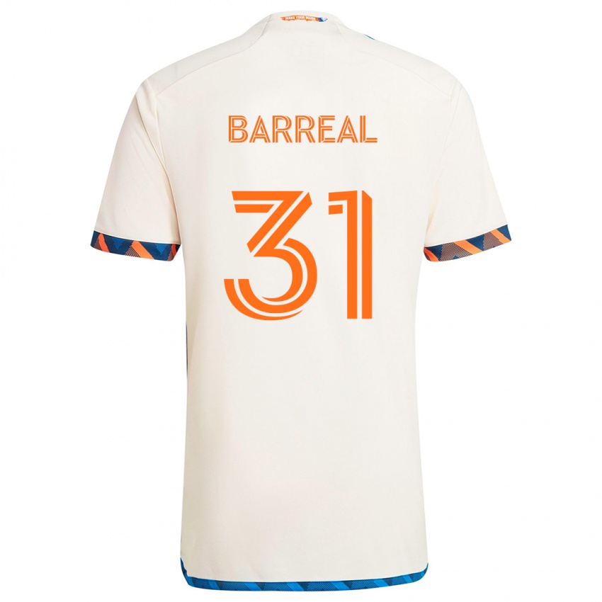 Niño Camiseta Álvaro Barreal #31 Blanco Naranja 2ª Equipación 2024/25 La Camisa Argentina