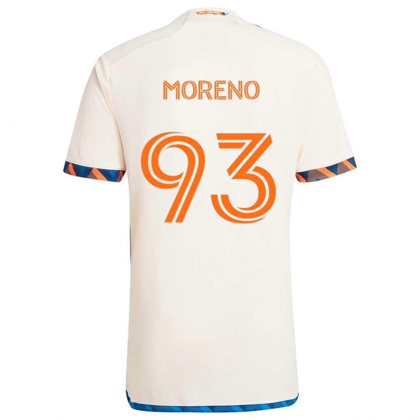 Niño Camiseta Júnior Moreno #93 Blanco Naranja 2ª Equipación 2024/25 La Camisa Argentina