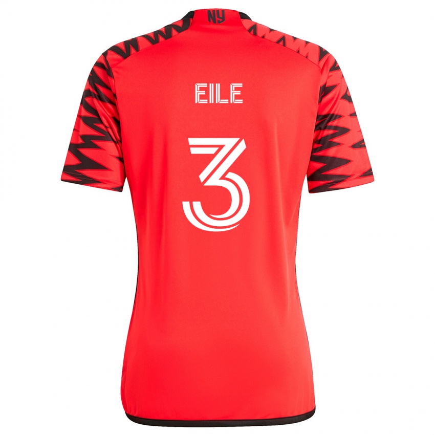 Niño Camiseta Noah Eile #3 Rojo Negro Blanco 2ª Equipación 2024/25 La Camisa Argentina