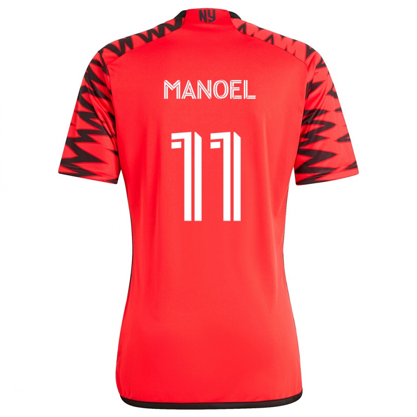 Niño Camiseta Elias Manoel #11 Rojo Negro Blanco 2ª Equipación 2024/25 La Camisa Argentina