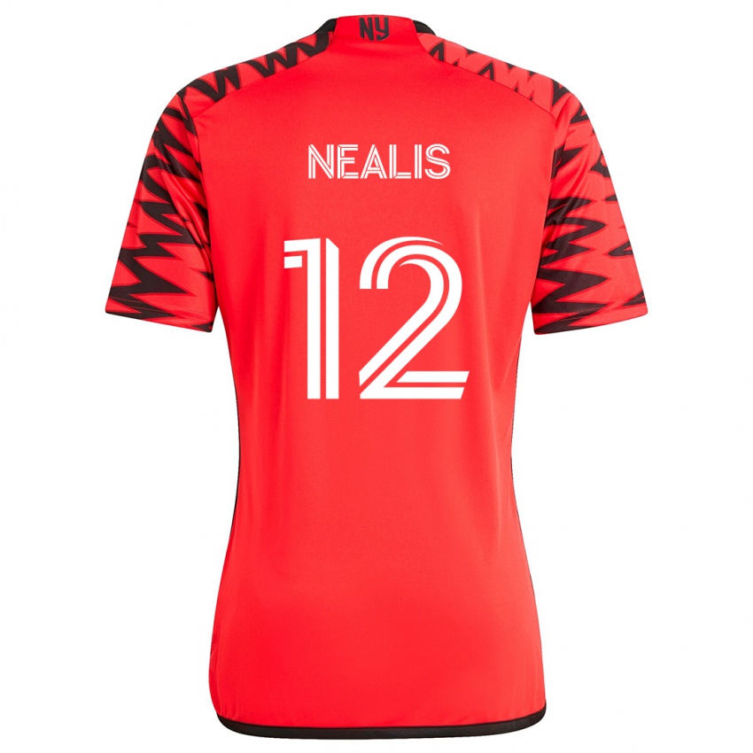 Niño Camiseta Dylan Nealis #12 Rojo Negro Blanco 2ª Equipación 2024/25 La Camisa Argentina