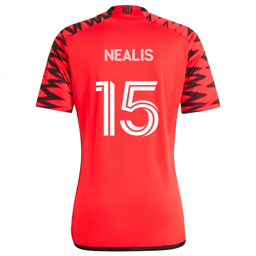 Niño Camiseta Sean Nealis #15 Rojo Negro Blanco 2ª Equipación 2024/25 La Camisa Argentina