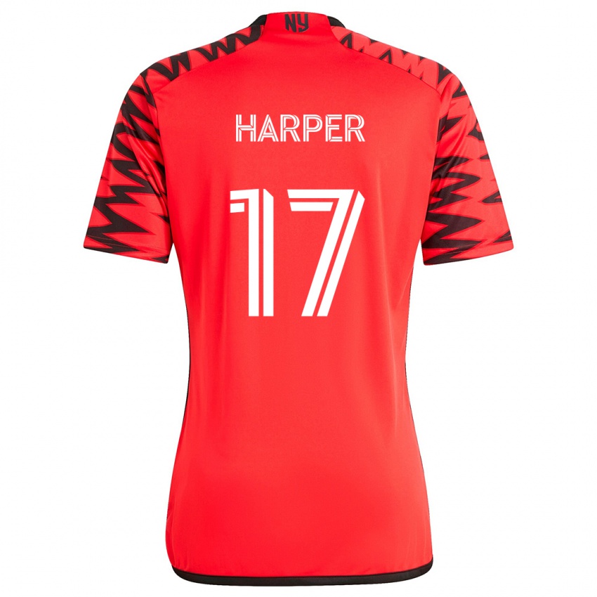 Niño Camiseta Cameron Harper #17 Rojo Negro Blanco 2ª Equipación 2024/25 La Camisa Argentina