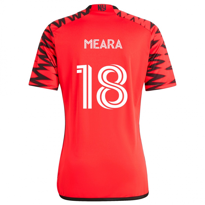 Niño Camiseta Ryan Meara #18 Rojo Negro Blanco 2ª Equipación 2024/25 La Camisa Argentina