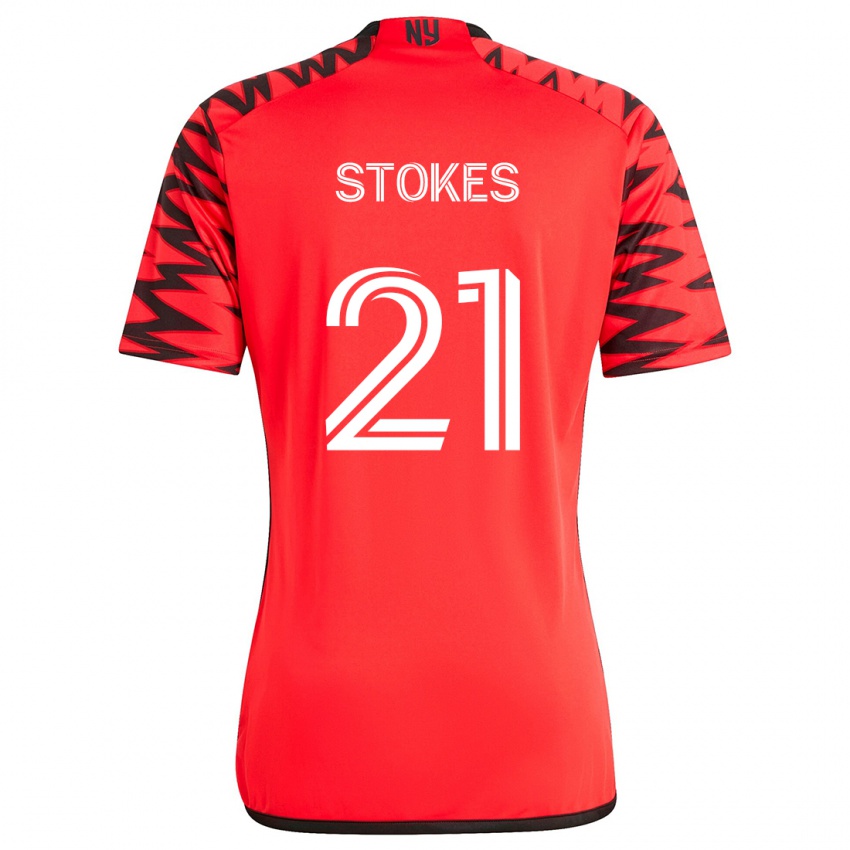 Niño Camiseta Aidan Stokes #21 Rojo Negro Blanco 2ª Equipación 2024/25 La Camisa Argentina