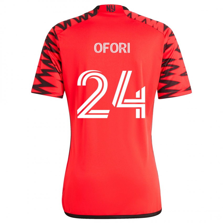 Niño Camiseta Curtis Ofori #24 Rojo Negro Blanco 2ª Equipación 2024/25 La Camisa Argentina