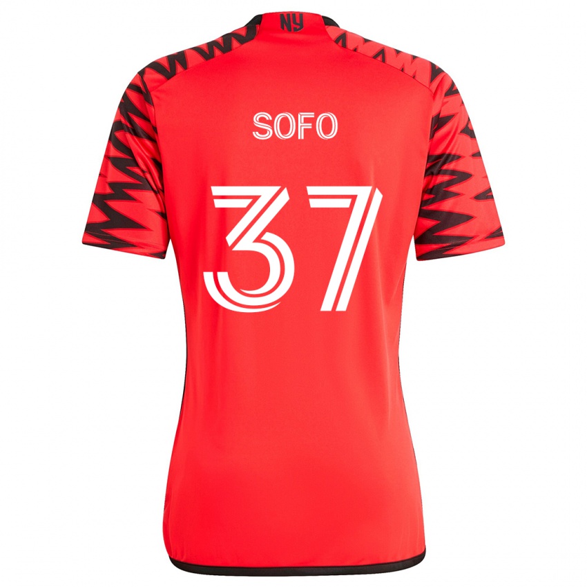 Niño Camiseta Mohammed Sofo #37 Rojo Negro Blanco 2ª Equipación 2024/25 La Camisa Argentina