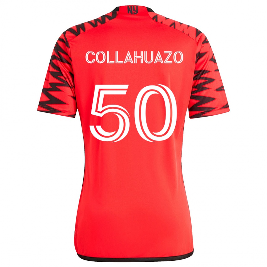 Niño Camiseta Jair Collahuazo #50 Rojo Negro Blanco 2ª Equipación 2024/25 La Camisa Argentina