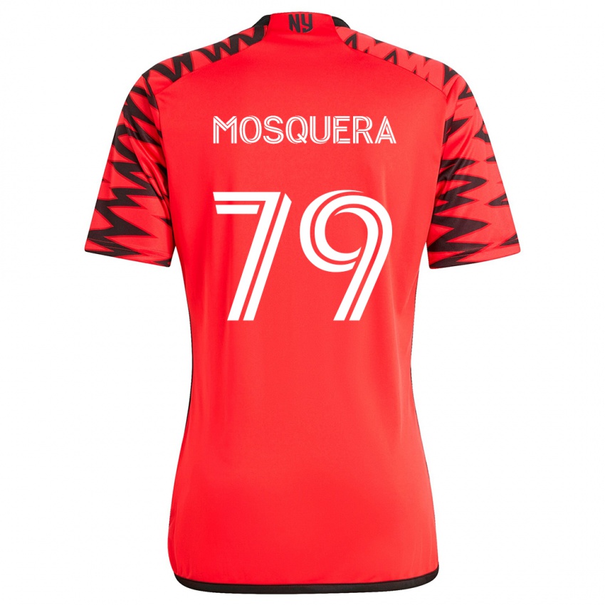 Niño Camiseta Rafael Mosquera #79 Rojo Negro Blanco 2ª Equipación 2024/25 La Camisa Argentina