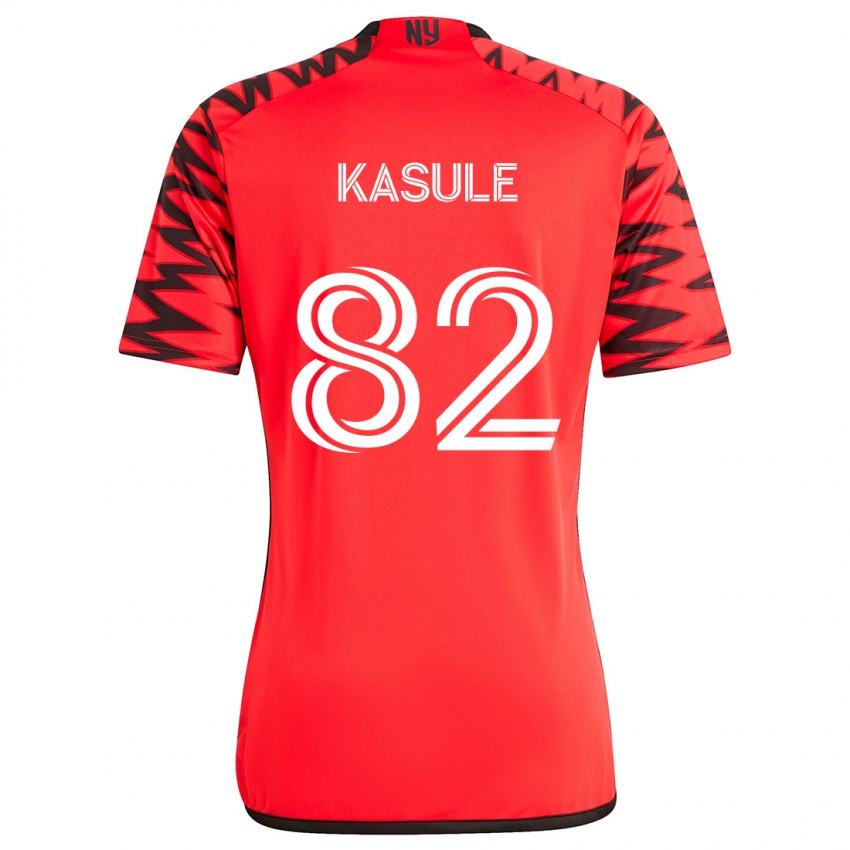 Niño Camiseta Ibrahim Kasule #82 Rojo Negro Blanco 2ª Equipación 2024/25 La Camisa Argentina