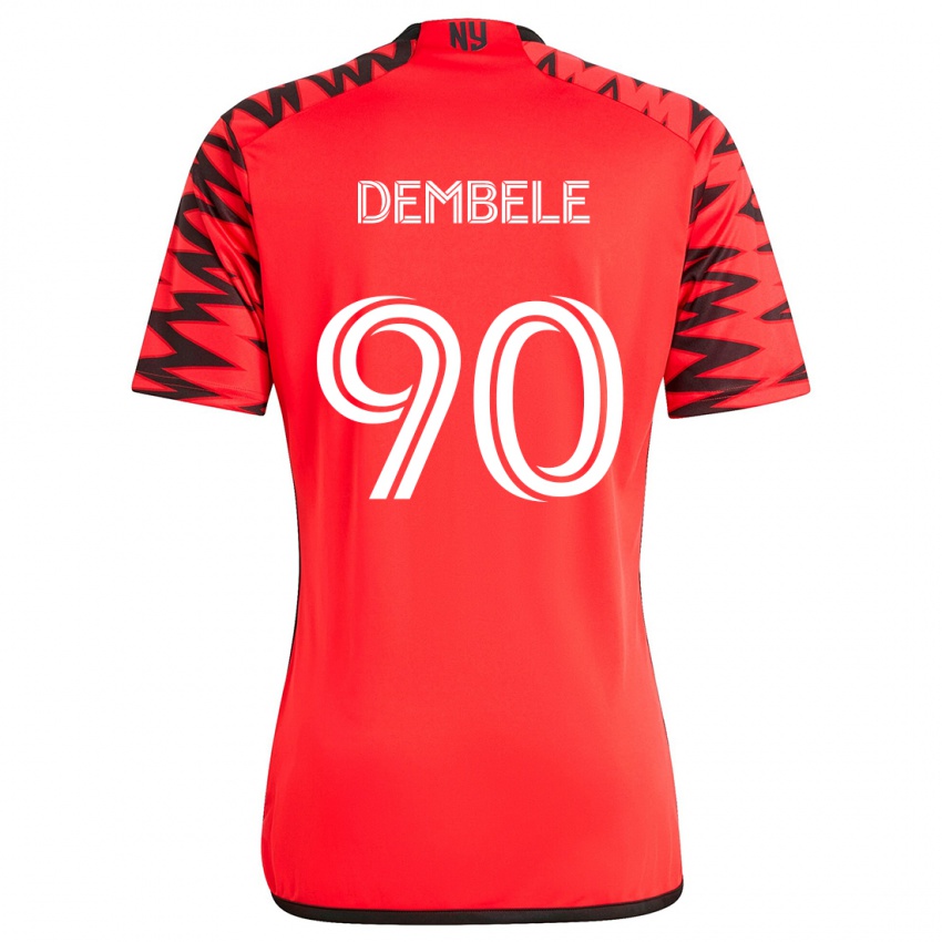 Niño Camiseta Malick Dembele #90 Rojo Negro Blanco 2ª Equipación 2024/25 La Camisa Argentina